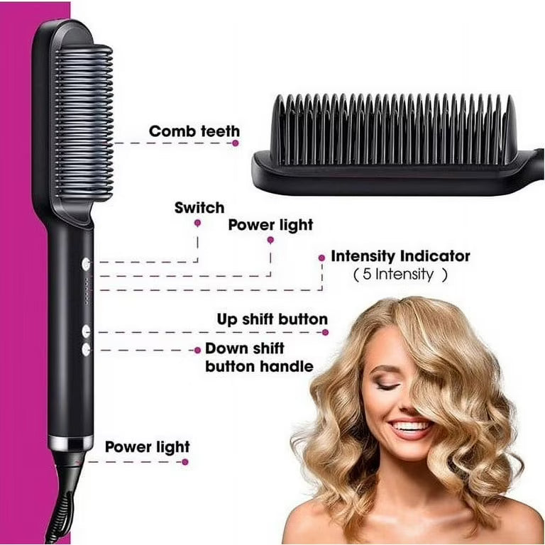 2-in-1 Hair Straightener & Curler Brush